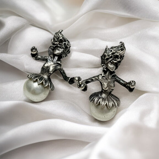 Pearl Doll Studs Earrings