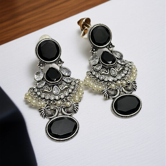 Black Stone Dangler Earrings (Copy)