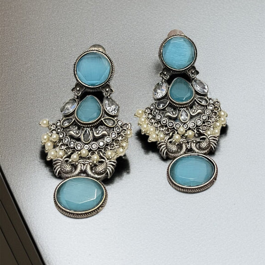 Blue Stone Dangler Earrings