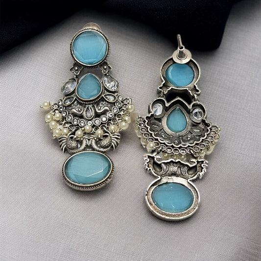 Blue Stone Dangler Earrings