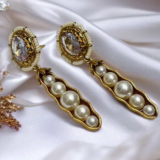 White Pearl Drop Earrings
