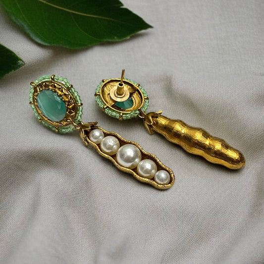 Mint Pearl Drop Earrings