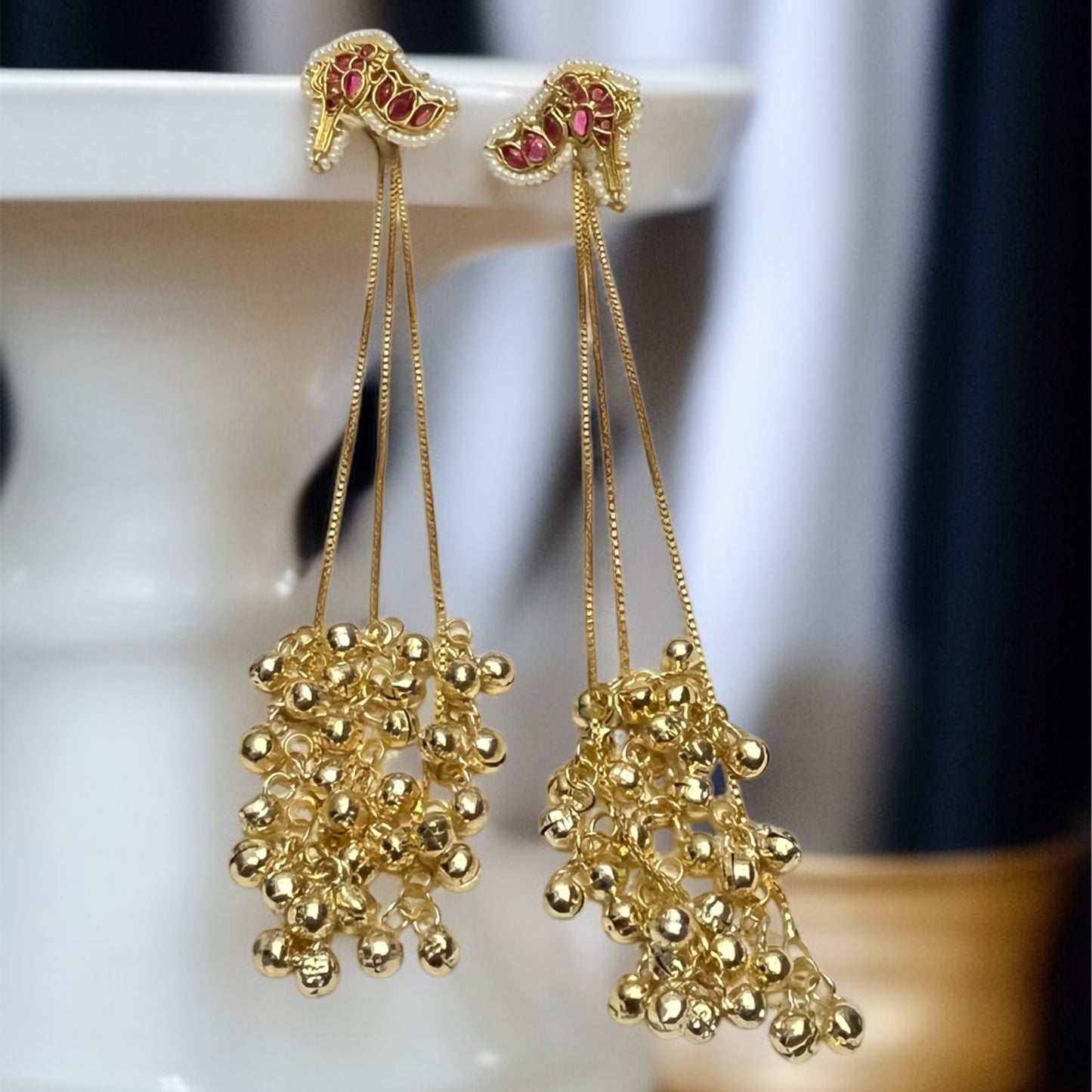 Kashmiri Ghunghroo Drop Earrings