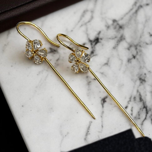 Crystal Moon Sui Dhaga Earrings