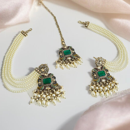 Earring With Hair Chain Earrings and Tikka