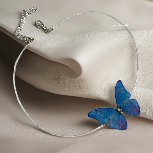 Butterfly Transparent String Choker Necklace
