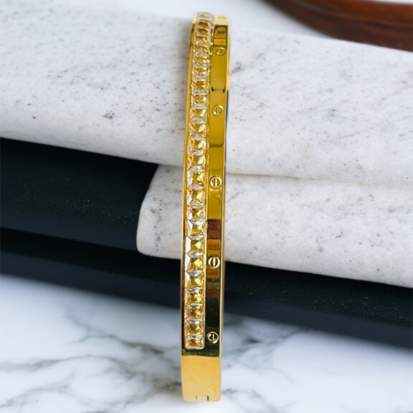 AD Studded Gold Bracelet