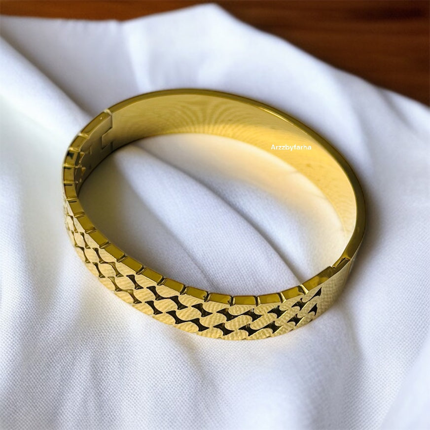 Textured Gold Cuff Bracelet