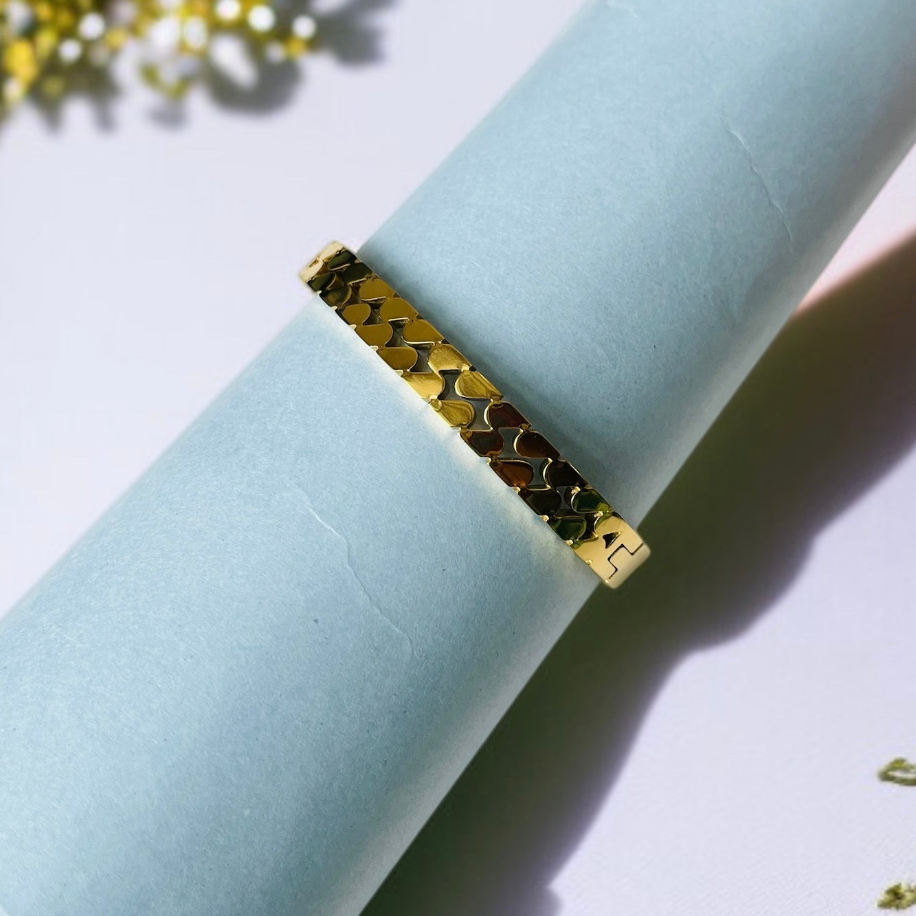 Textured Gold Cuff Bracelet