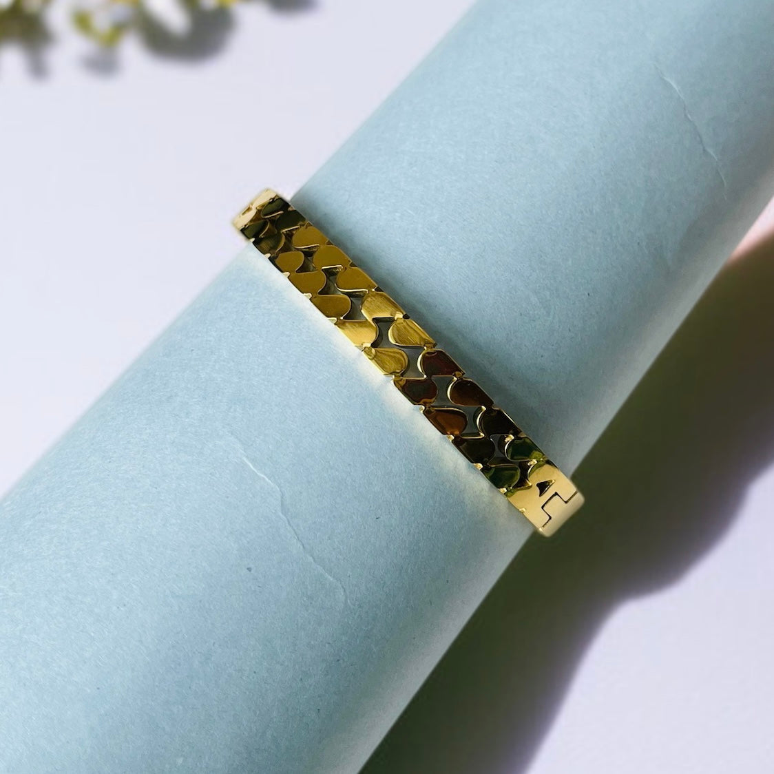 Textured Gold Cuff Bracelet