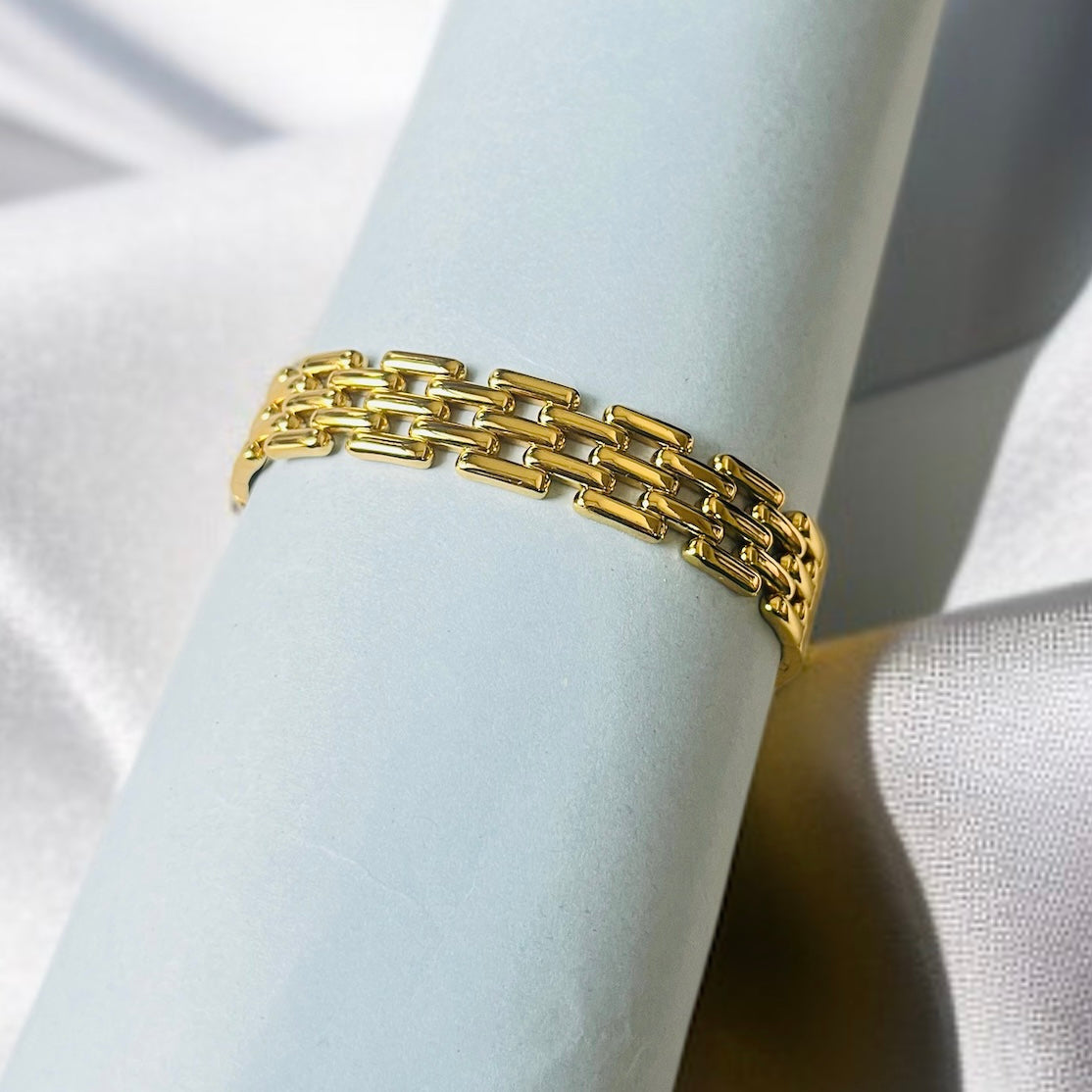 Textured Gold Cuff Bracelet