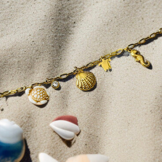 Turtle Seahorse Charm Bracelet