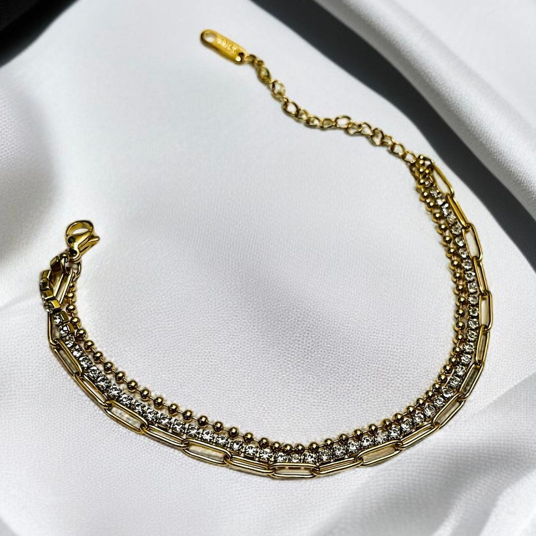 3 Layer Tennis Chain Bracelet