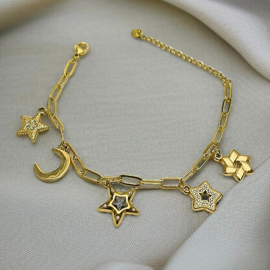 Moon Stars Chain Bracelet