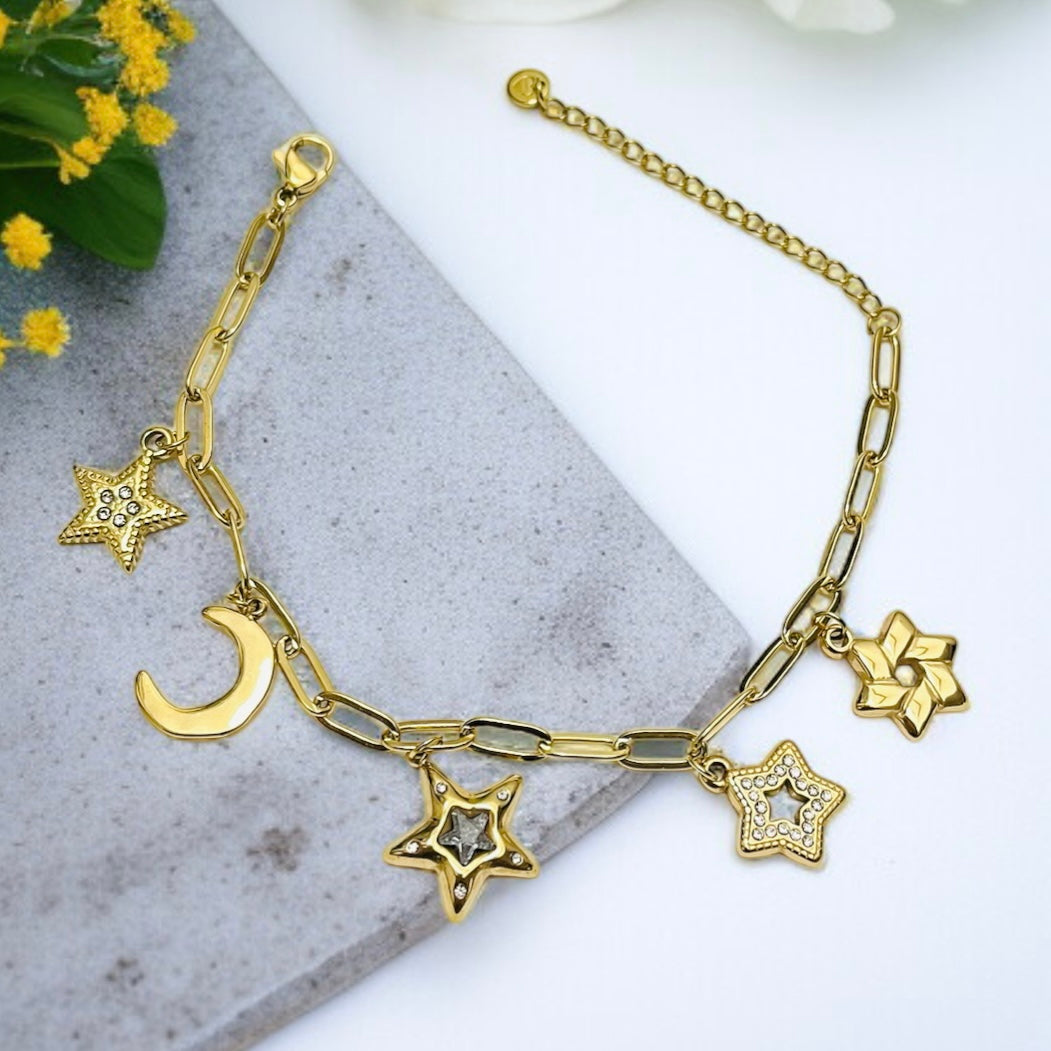 Moon Stars Chain Bracelet