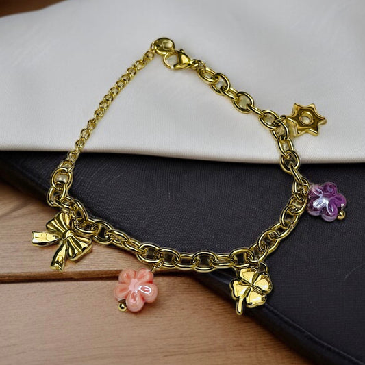 Clover Flower Charms Chain Bracelet