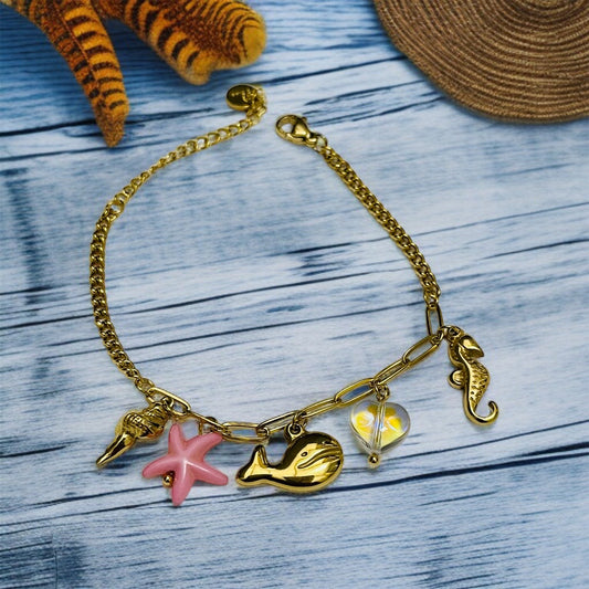 Star Fish Charms Chain Bracelet