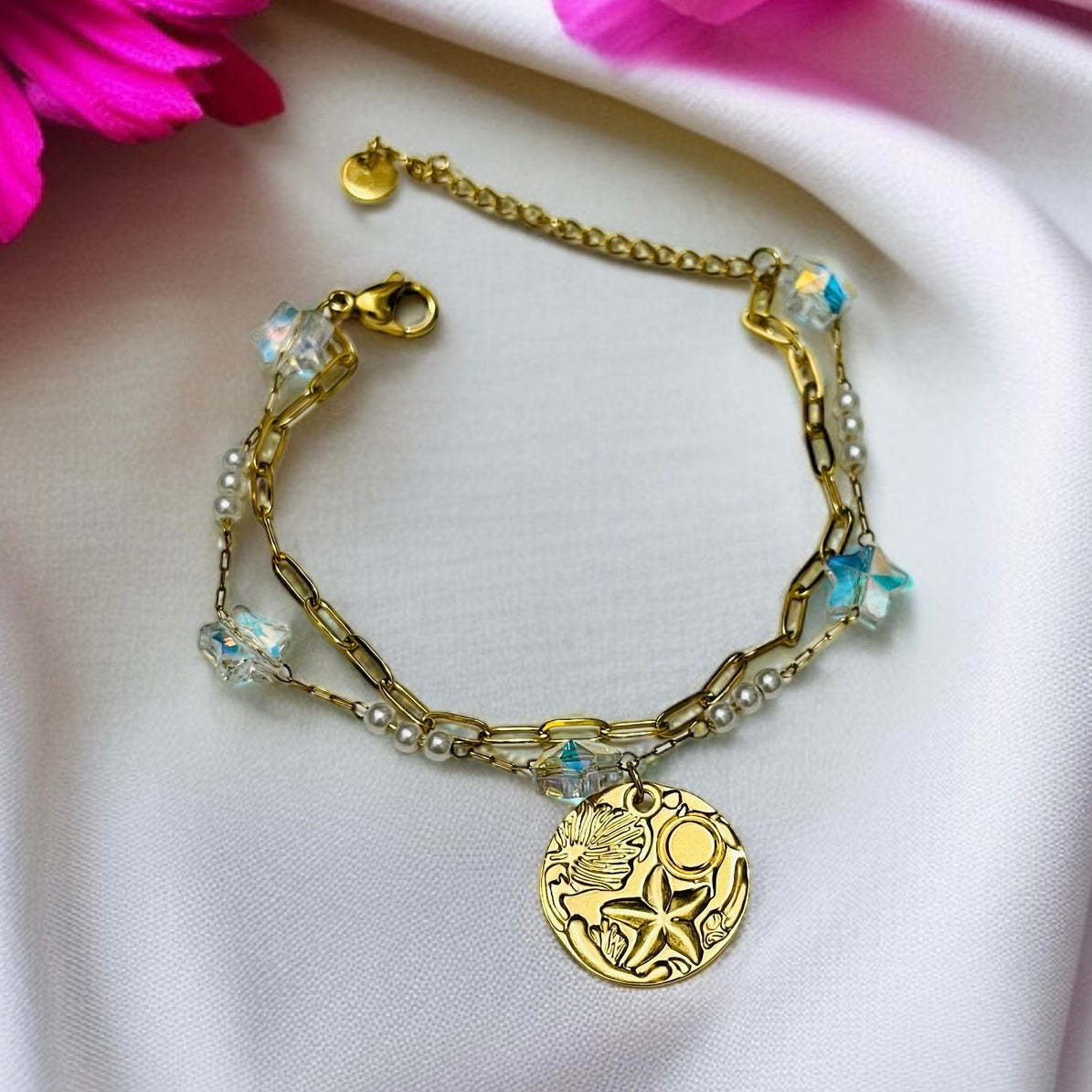 Gold Charms Chain Bracelet