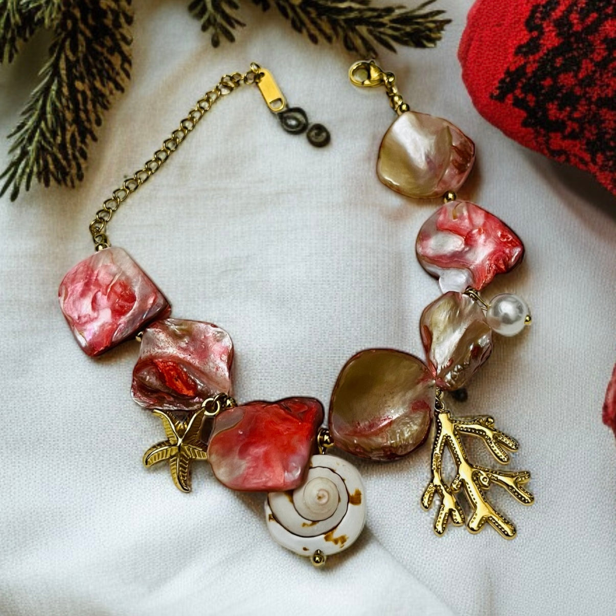 Gold Charms MOP Bracelet