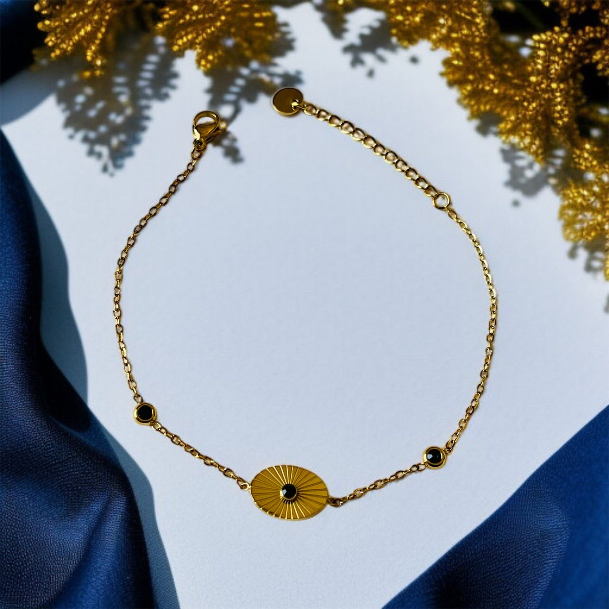 Green Stone Chain Bracelet