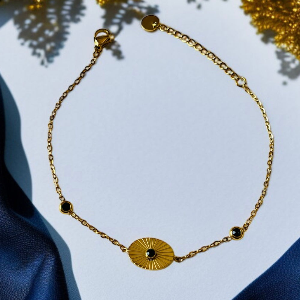 Green Stone Chain Bracelet