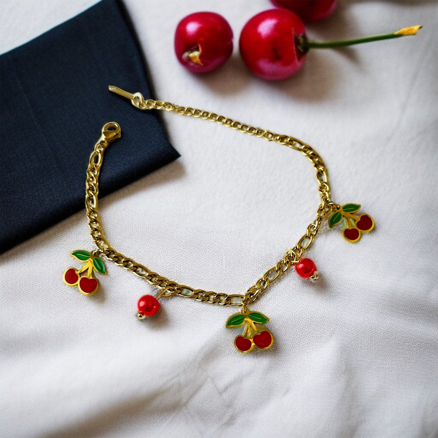 Cherry Charms Chain Bracelet