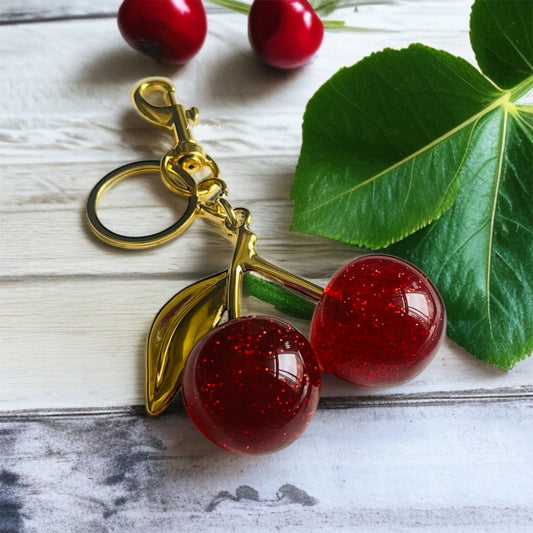 Cherry Keychain Bag Charm