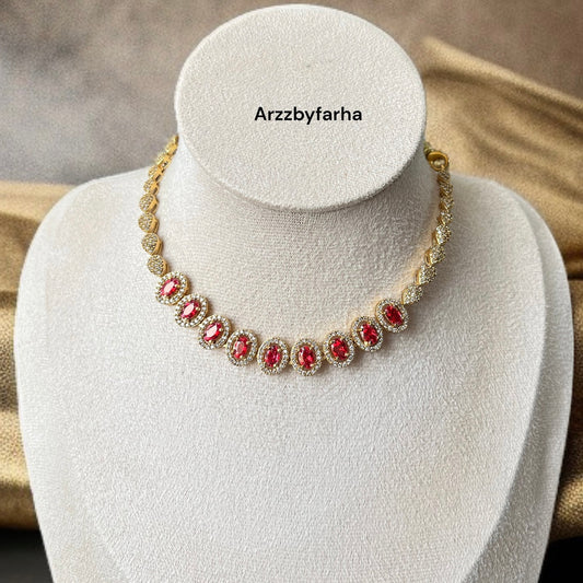 Red Stone AD Necklace Set