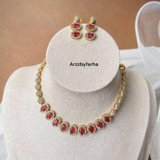 Red Stone AD Necklace Set