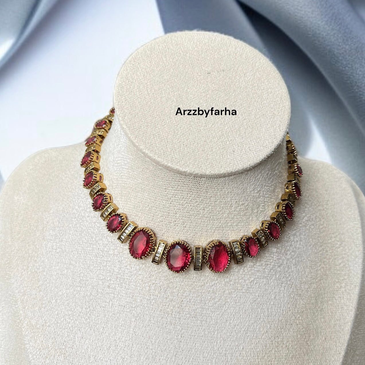 Ruby Stone Necklace Set