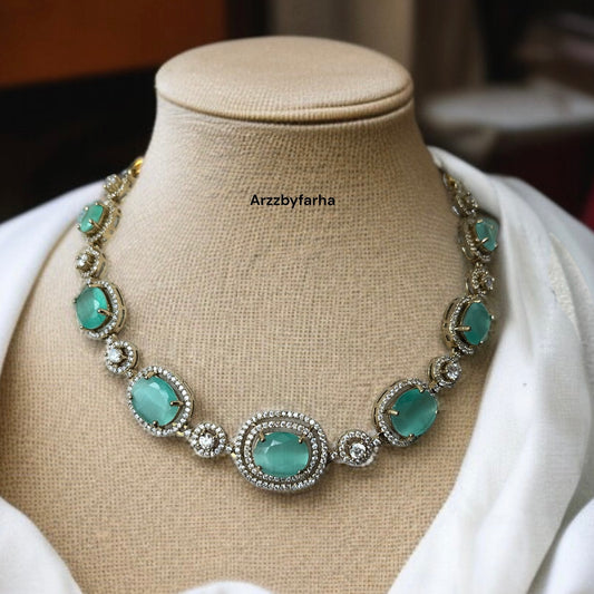 Mint Stone Necklace Set