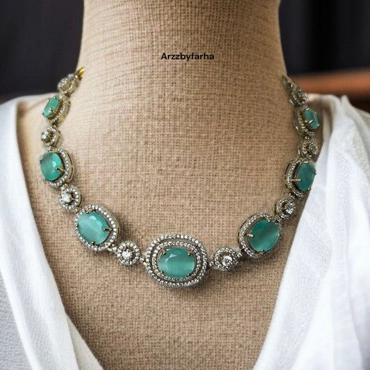 Mint Stone Necklace Set