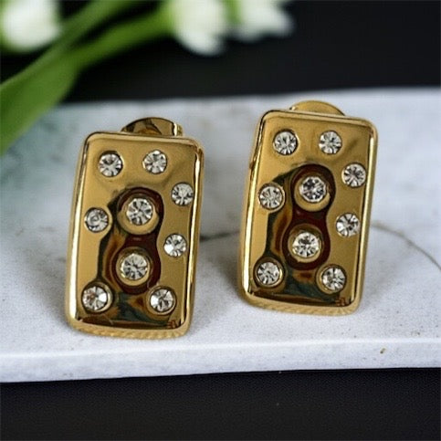 AD Studded Gold Studs Earrings