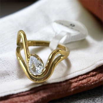 Anti tarnish Gold Diamond Ring