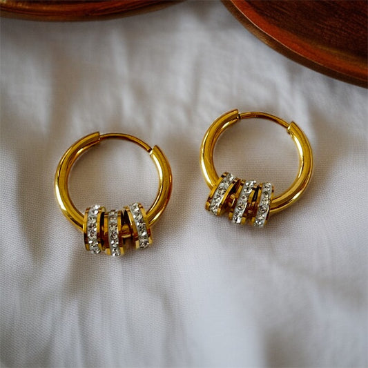 AD Gold Hoop Earrings