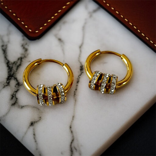 AD Gold Hoop Earrings