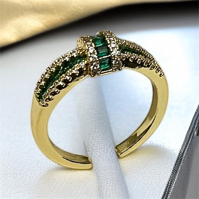 Green AD Studded Ring