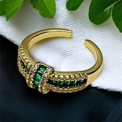 Green AD Studded Ring