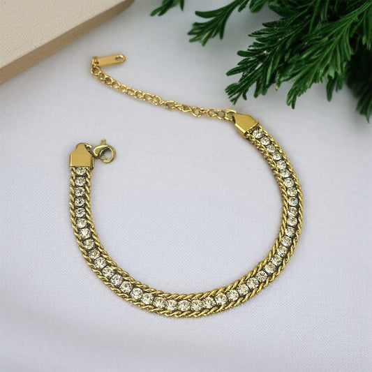 Tennis Gold Chain Bracelet