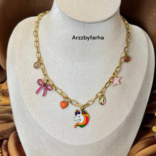 Seahorse Multi Charms Necklace