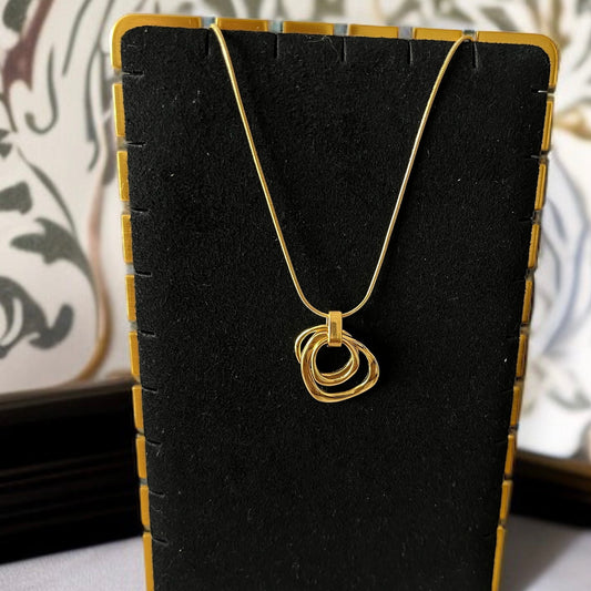 Gold 3 layer Pendant Necklace