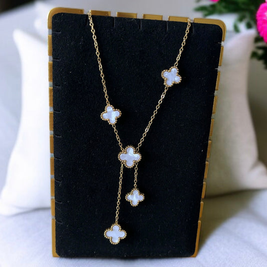 White Clover Drop Necklace