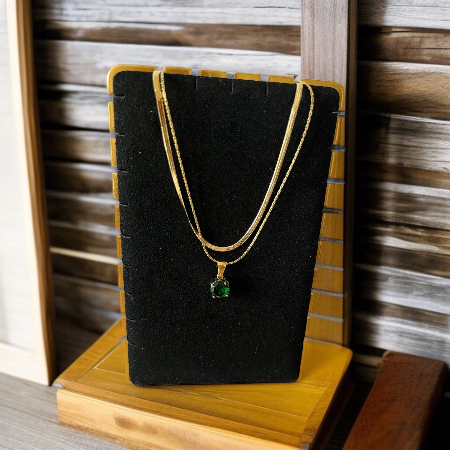 Green Double Chain Necklace