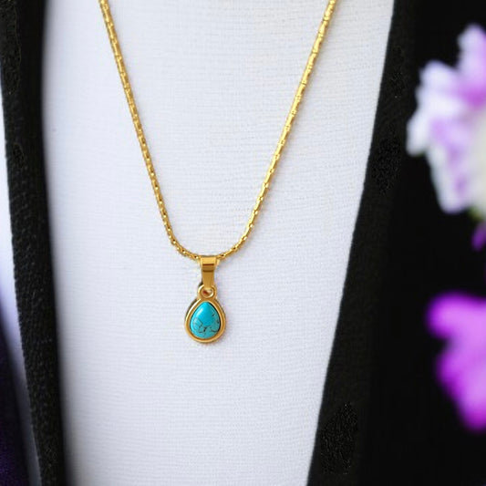 Turquoise Pendant Chain Necklace