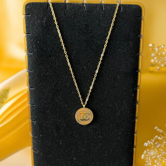 CC Gold Pendant Necklace