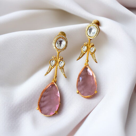 Birds Stone Drop Earrings