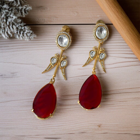 Birds Stone Drop Earrings