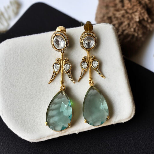 Birds Stone Drop Earrings