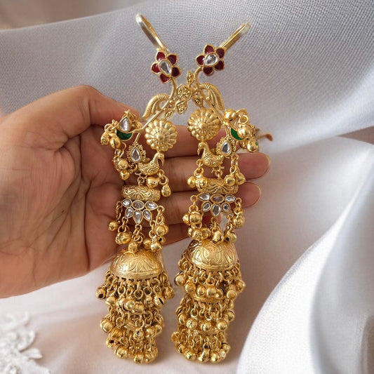 Brass Jhumka Cuff Earrings