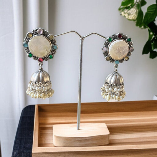 Natural Stone Jhumkas Earring